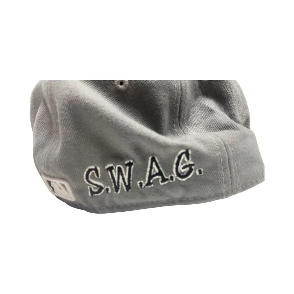 New Era 59Fifty Fitted Size 7 1/8 MLB Atlanta Braves Grey & Black Hat *READ